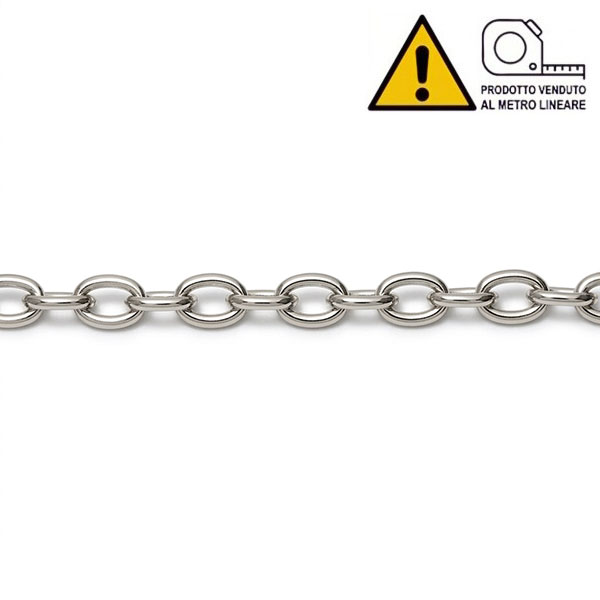 MINUTEX Catena Ovale Filo in Acciaio Nichelato MOD. 881 D.MM 1,1 - MINUTEX